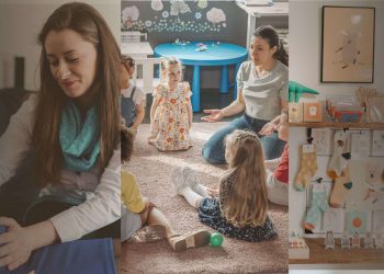 Image: mothers playing with children, a pregnant woman, and a room decorated for babies and toddlers. Join our Partner Program for birth and postpartum professionals, toddler enthusiasts, and concept stores. Let's empower families together!