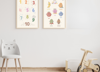 Toddler, kid, newborn room decoration design with creative posters